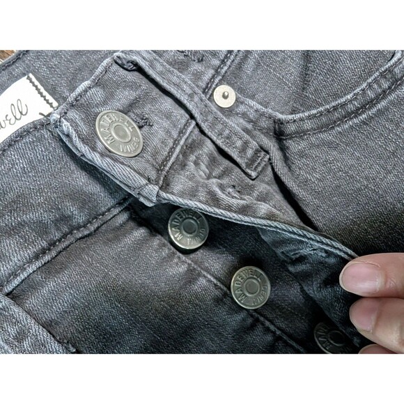 Madewell Perfect Vintage Jeans Women Straight Slim Rip Knee Gray 26 - Picture 5 of 10